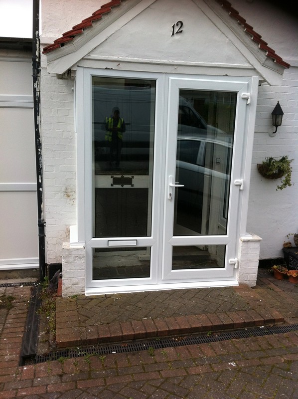 uPVC French doors fitted as front entrance in Milton Keynes
